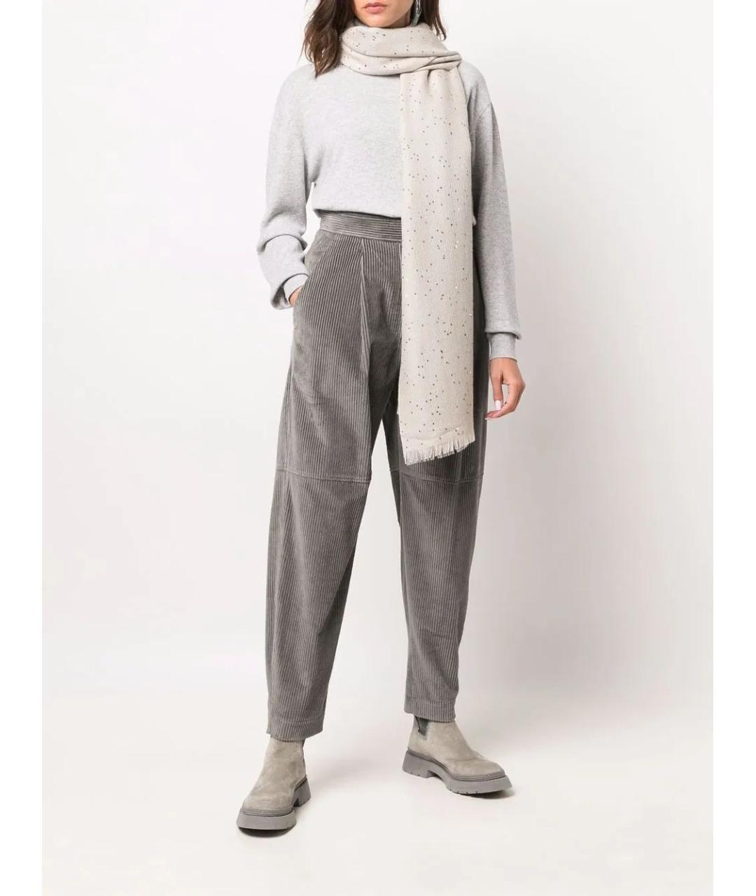 BRUNELLO CUCINELLI Бежевый кашемировый шарф, фото 2