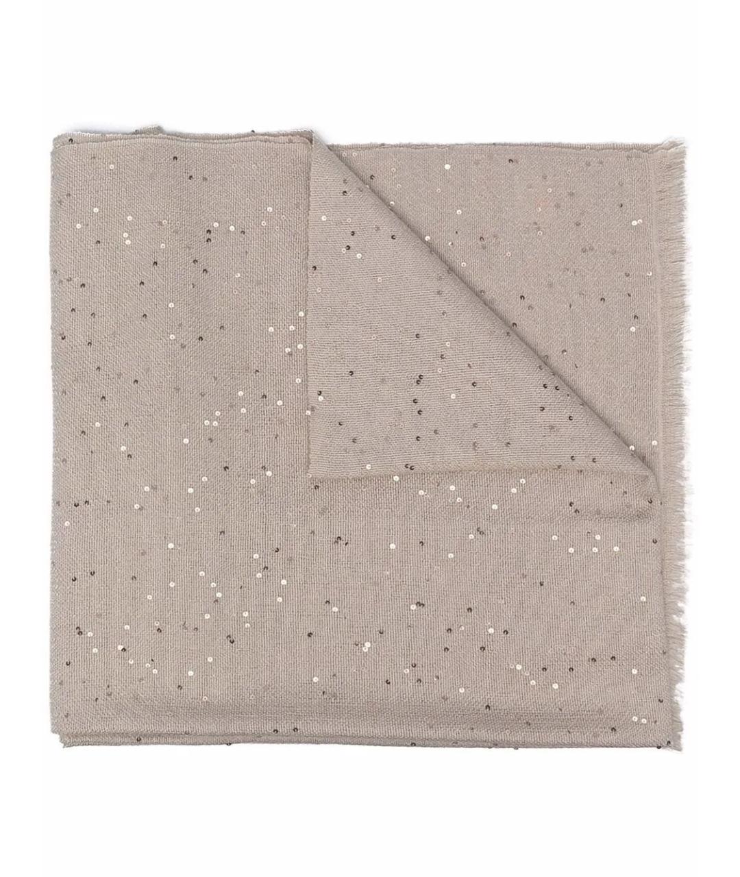 BRUNELLO CUCINELLI Бежевый кашемировый шарф, фото 1