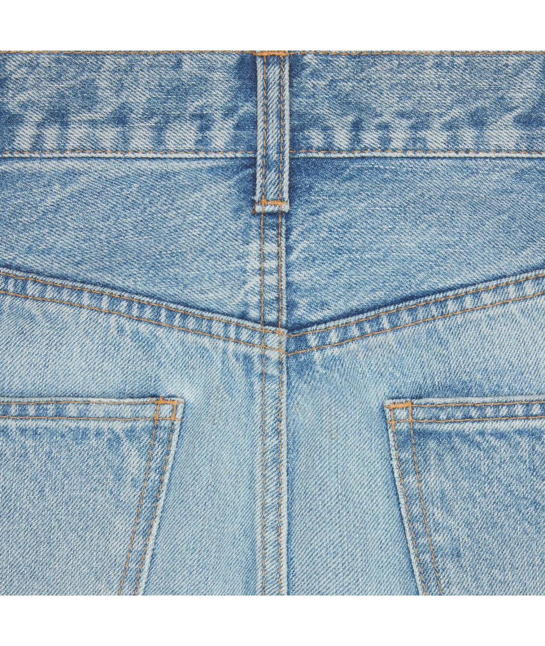 CELINE Синие хлопковые прямые джинсы, фото 5