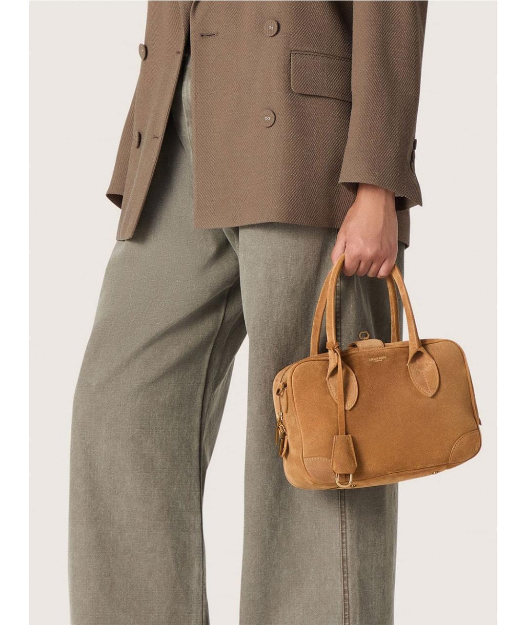 GOLDEN GOOSE DELUXE BRAND Бежевая кожаная сумка тоут, фото 2