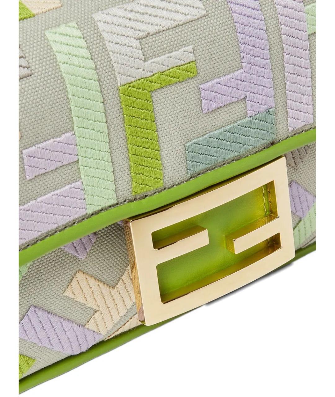 FENDI Зеленая хлопковая сумка через плечо, фото 4