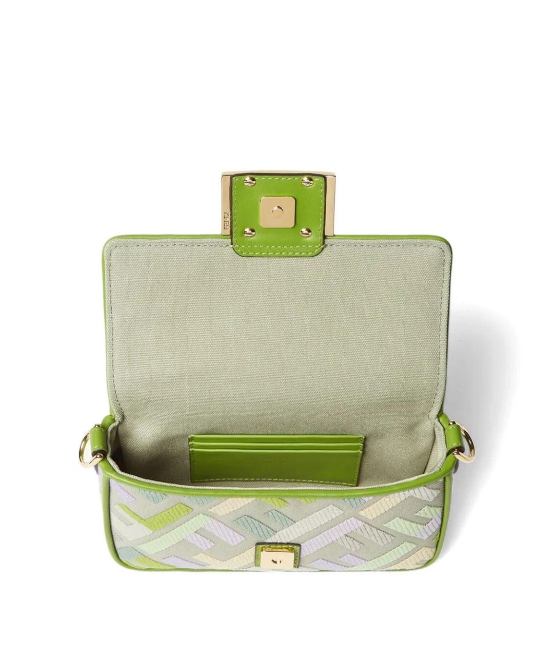 FENDI Зеленая хлопковая сумка через плечо, фото 3