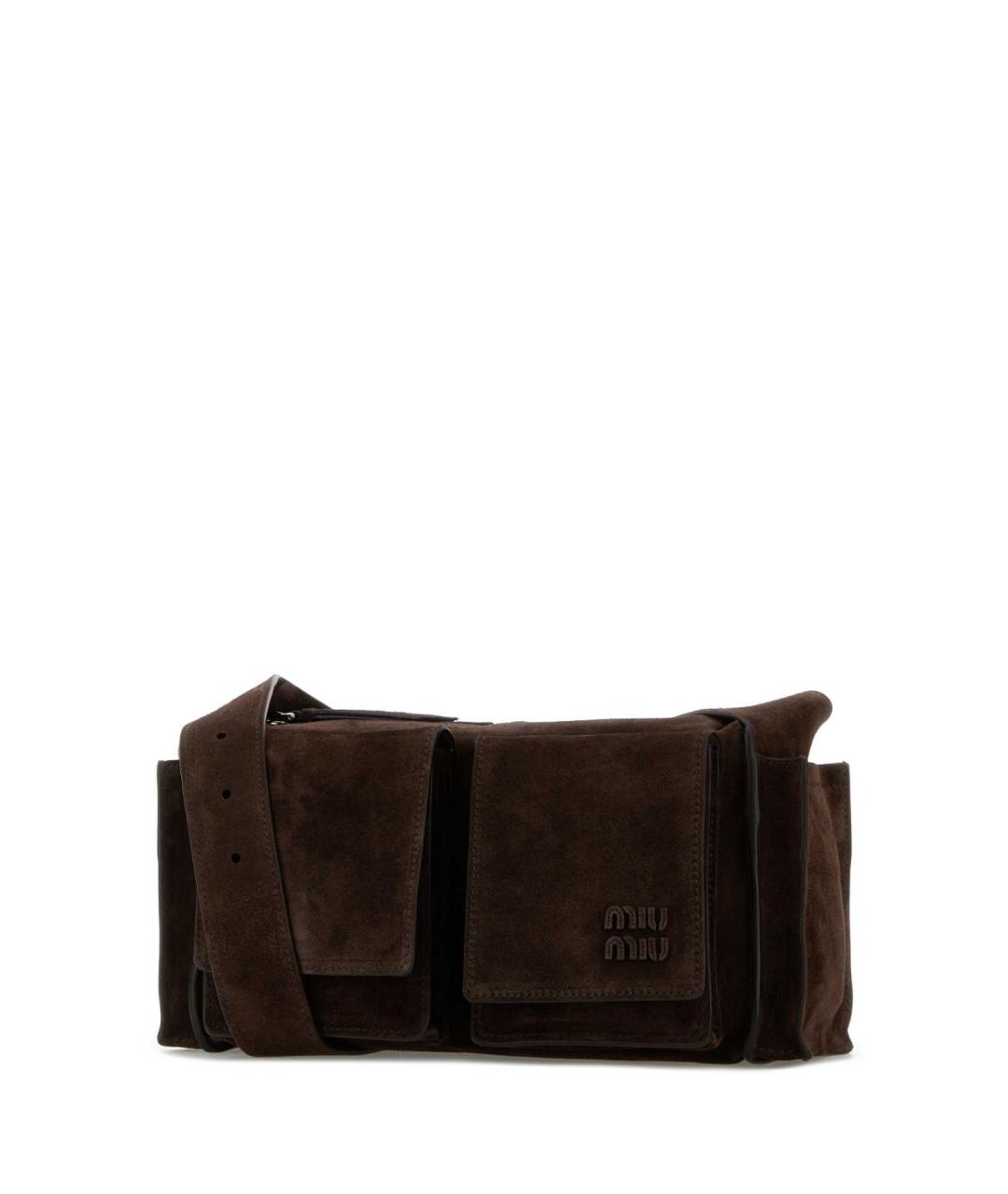 MIU MIU Коричневая замшевая сумка через плечо, фото 2