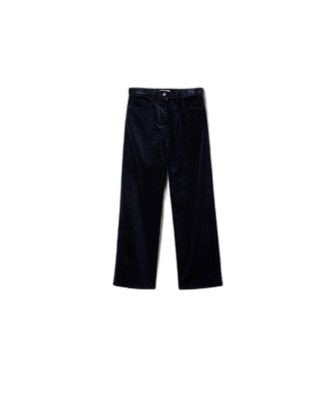 MIU MIU Синие хлопковые прямые брюки, фото 1