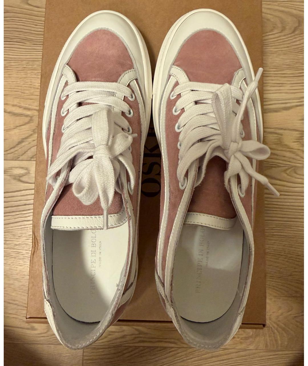 Principe di Bologna Розовые замшевые кеды, фото 3