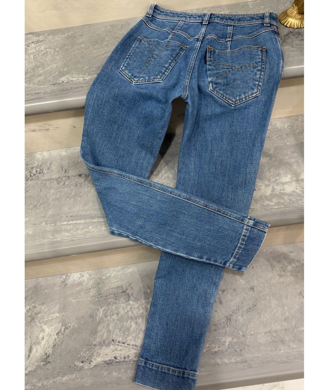 LOUIS VUITTON Синие хлопко-эластановые джинсы слим, фото 7