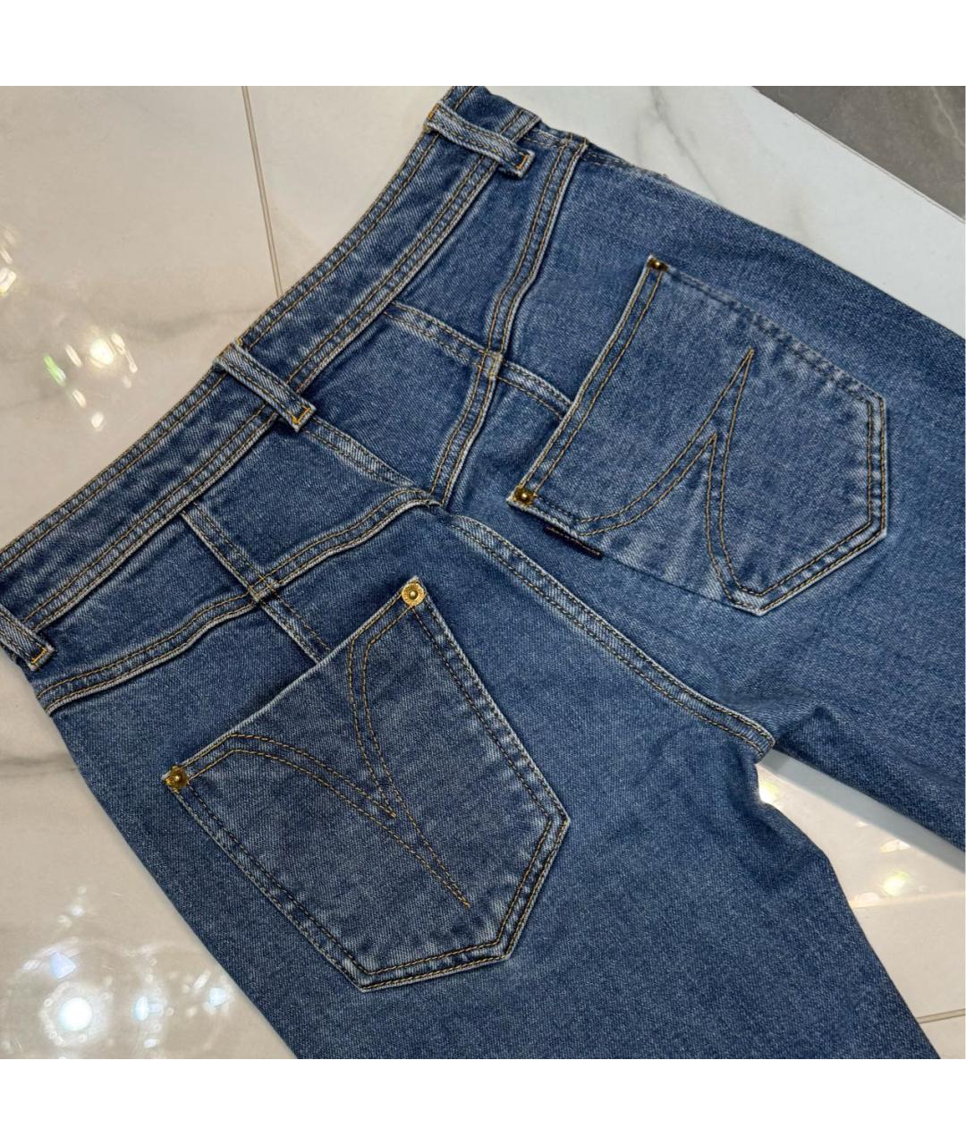 LOUIS VUITTON Синие хлопко-эластановые джинсы слим, фото 5