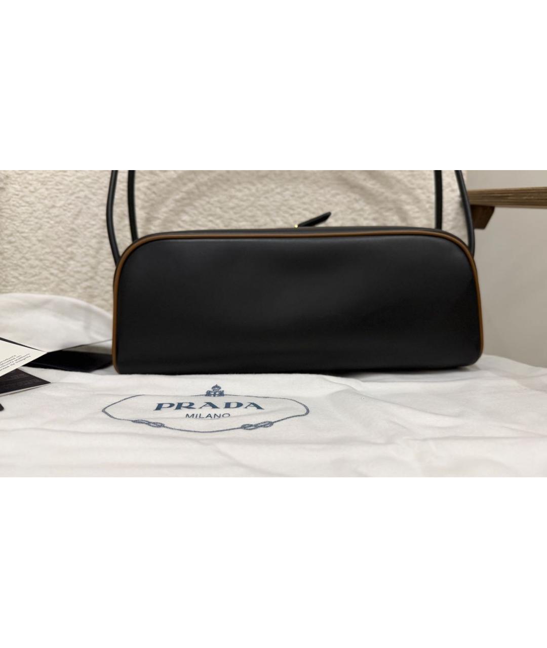 PRADA Черная кожаная сумка через плечо, фото 7