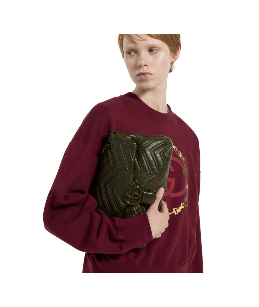 GUCCI Зеленая кожаная сумка через плечо, фото 4