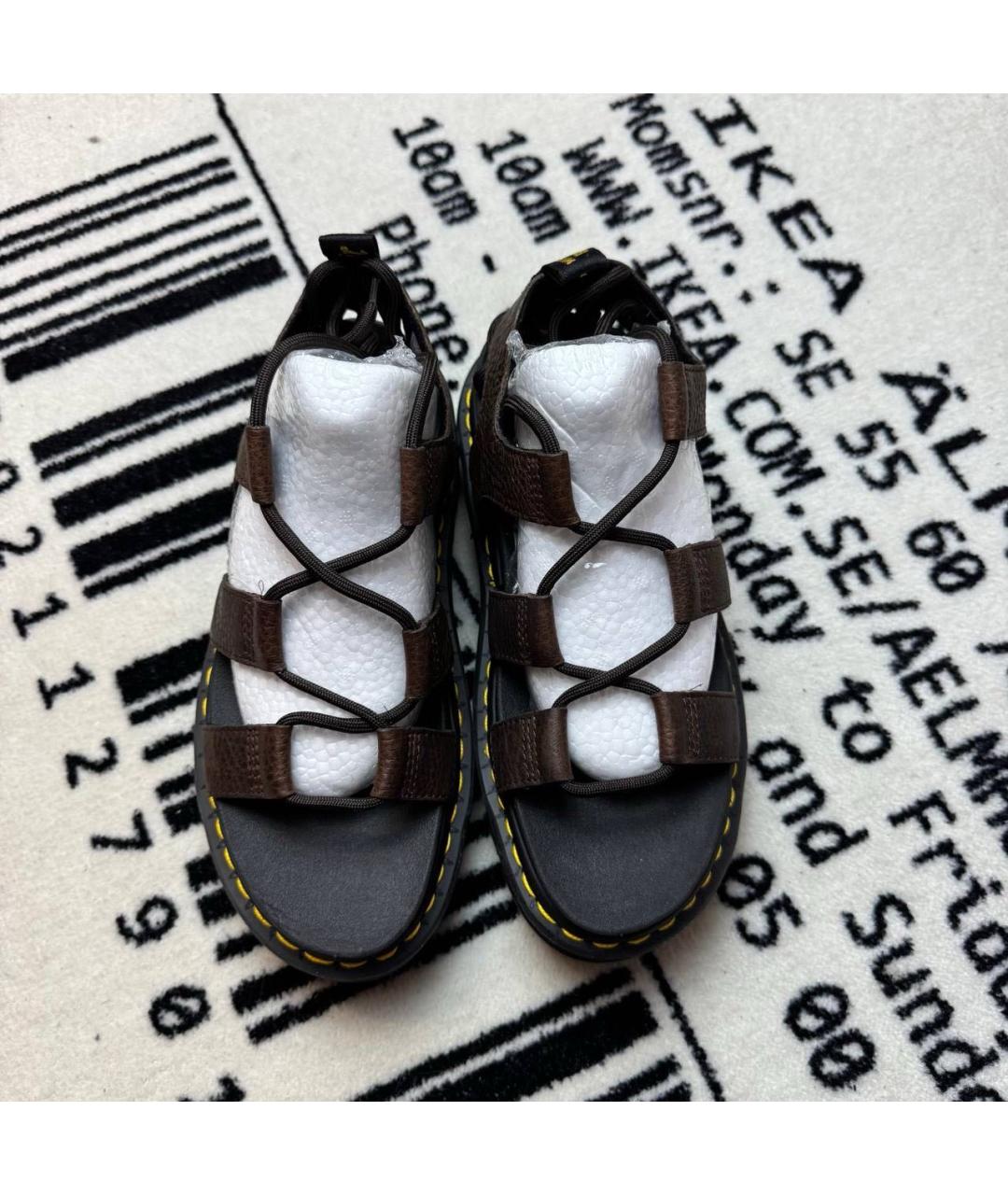 DR. MARTENS Коричневые кожаные сандалии, фото 2