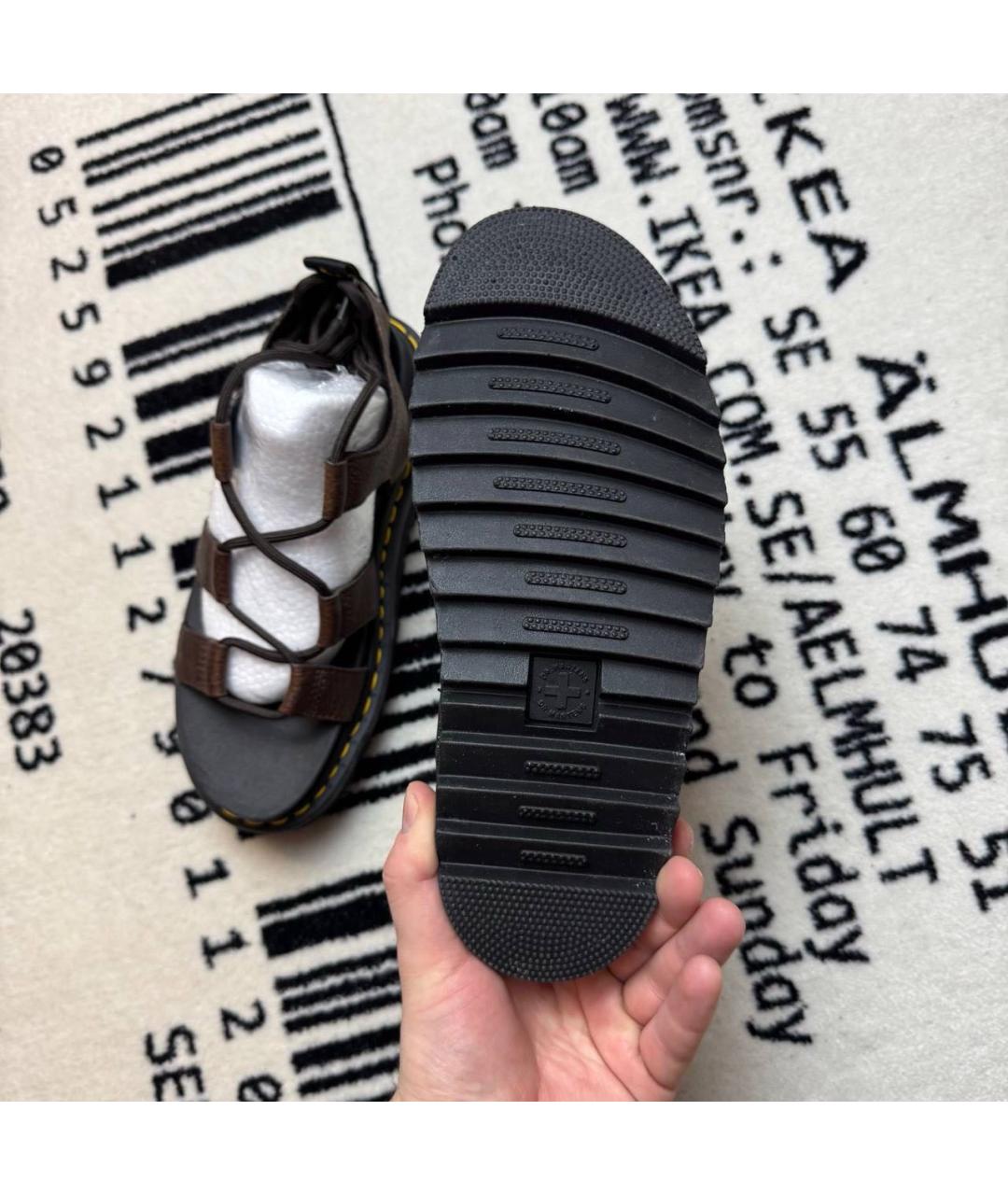 DR. MARTENS Коричневые кожаные сандалии, фото 5