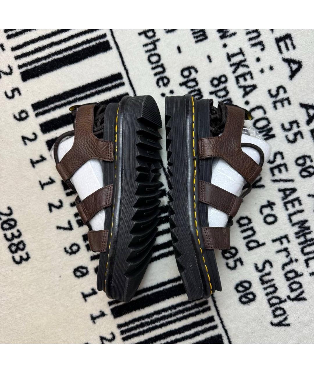 DR. MARTENS Коричневые кожаные сандалии, фото 3