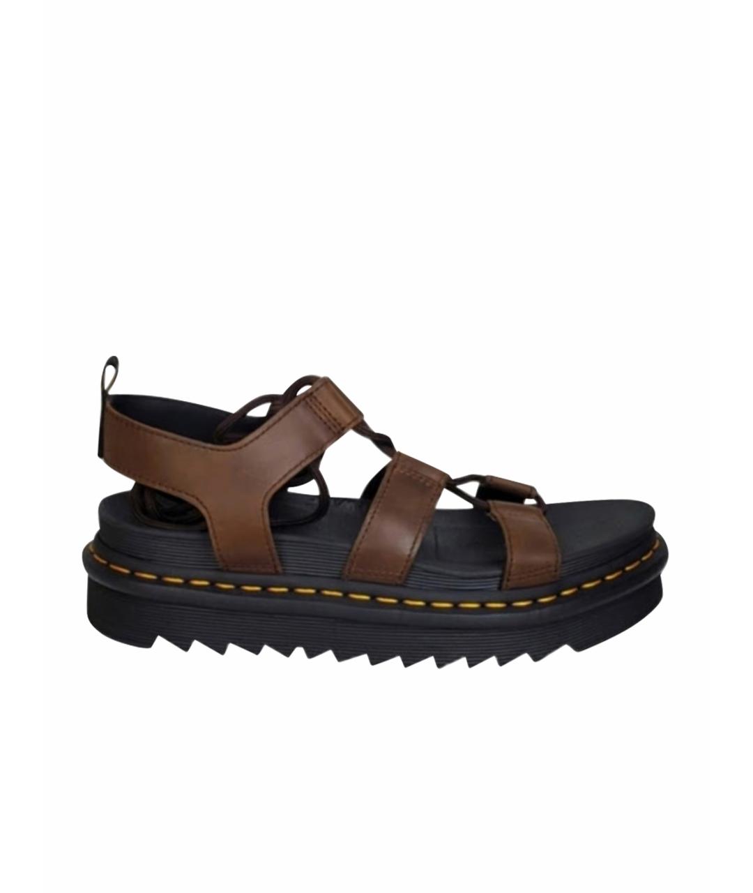 DR. MARTENS Коричневые кожаные сандалии, фото 1