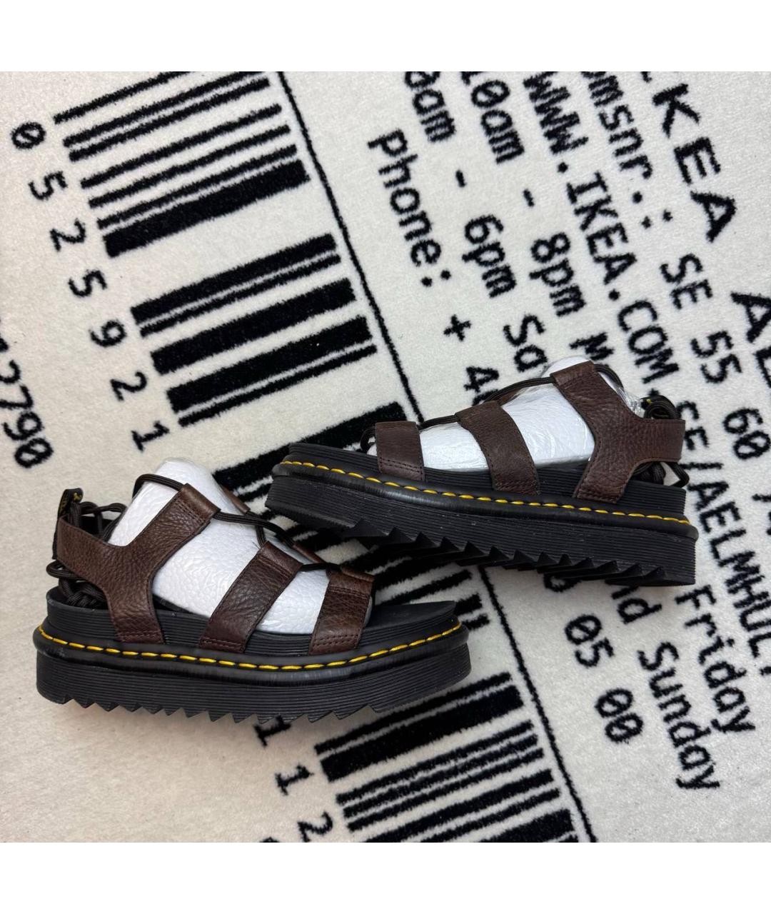 DR. MARTENS Коричневые кожаные сандалии, фото 6