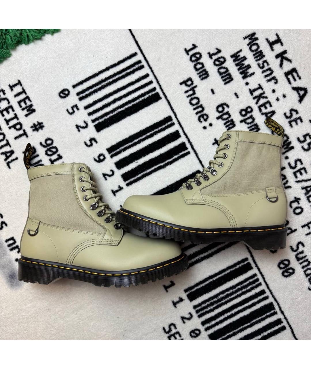 DR. MARTENS Хаки кожаные высокие ботинки, фото 6