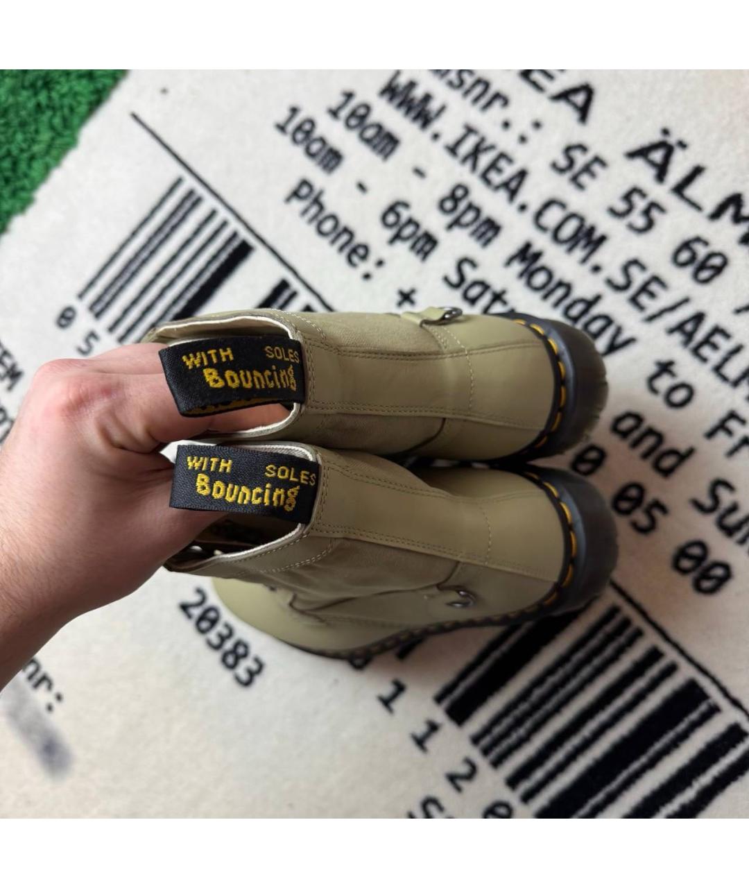 DR. MARTENS Хаки кожаные высокие ботинки, фото 4