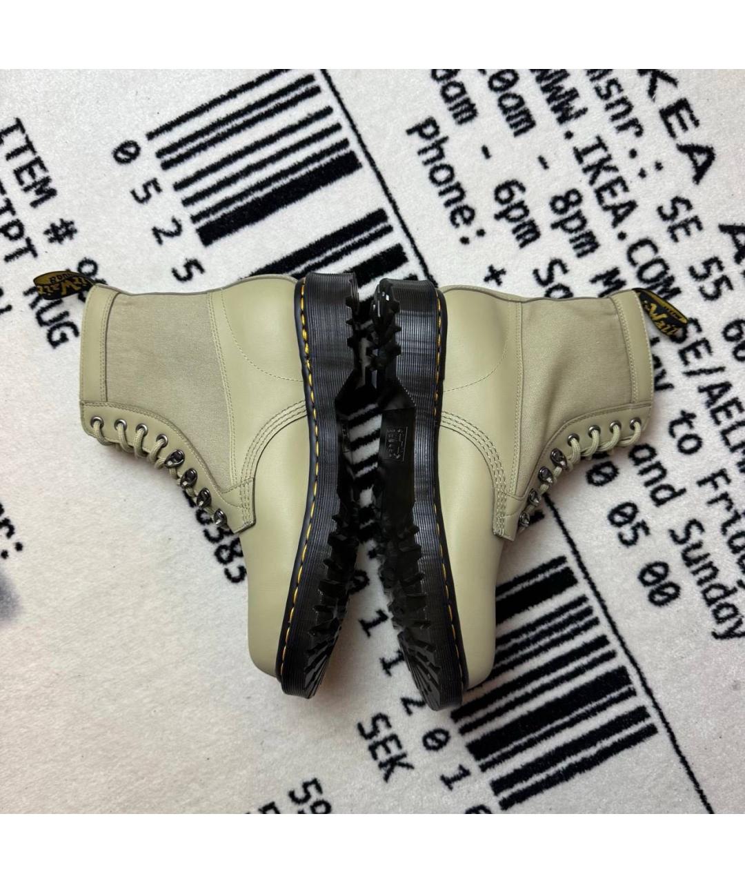 DR. MARTENS Хаки кожаные высокие ботинки, фото 3