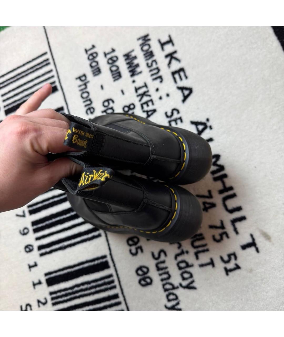 DR. MARTENS Черные кожаные ботинки, фото 4