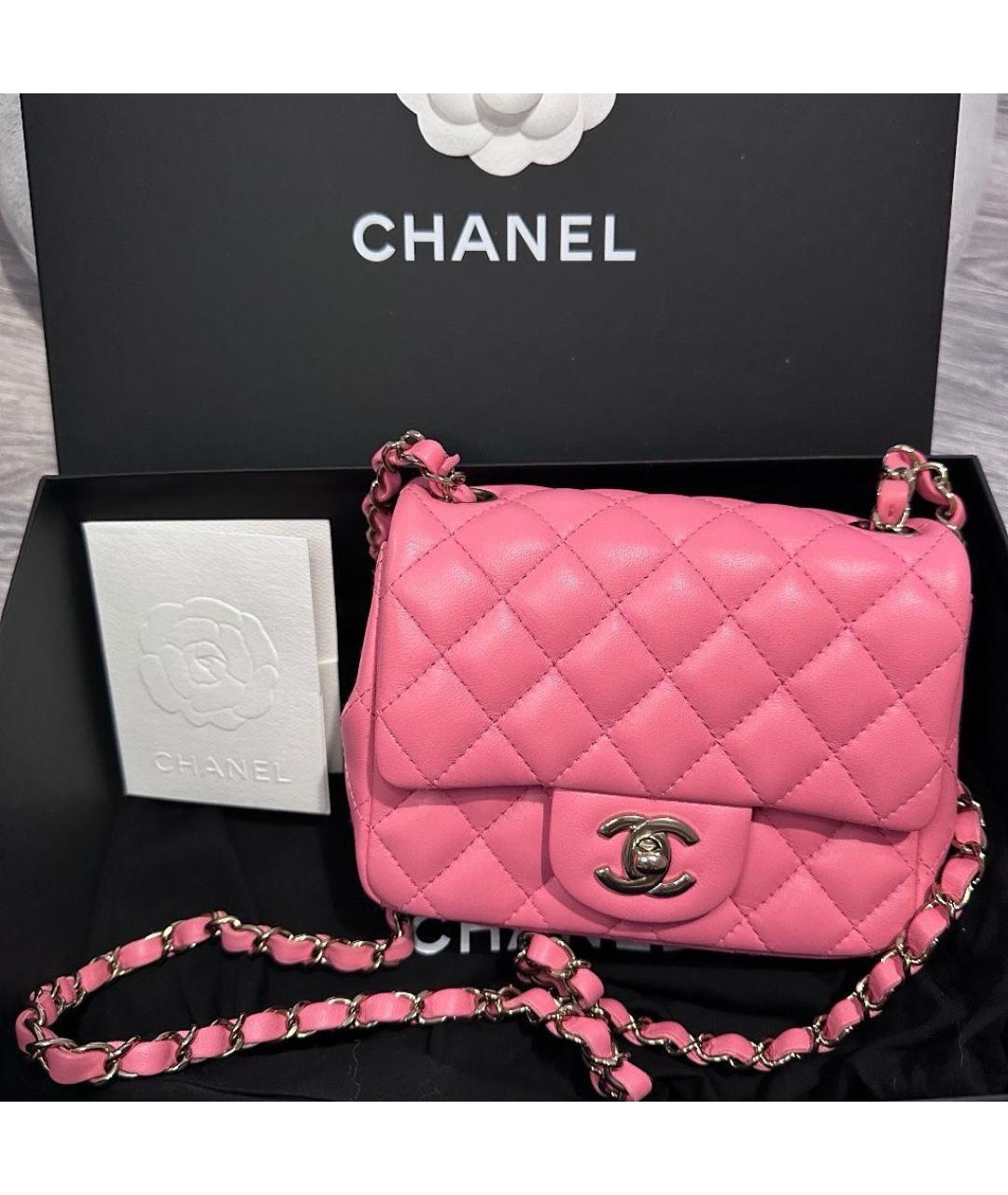 CHANEL Розовая кожаная сумка через плечо, фото 2