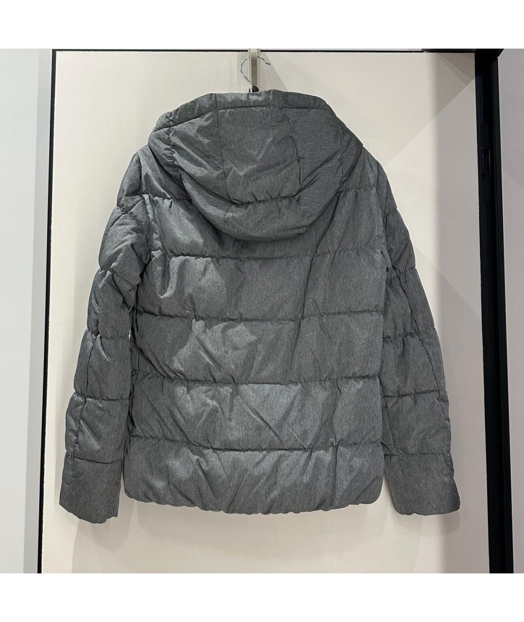 EMPORIO ARMANI Антрацитовая полиэстеровая куртка, фото 2