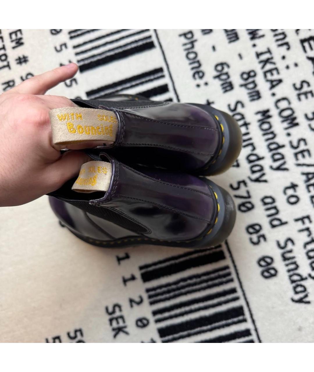 DR. MARTENS Фиолетовые высокие ботинки, фото 4