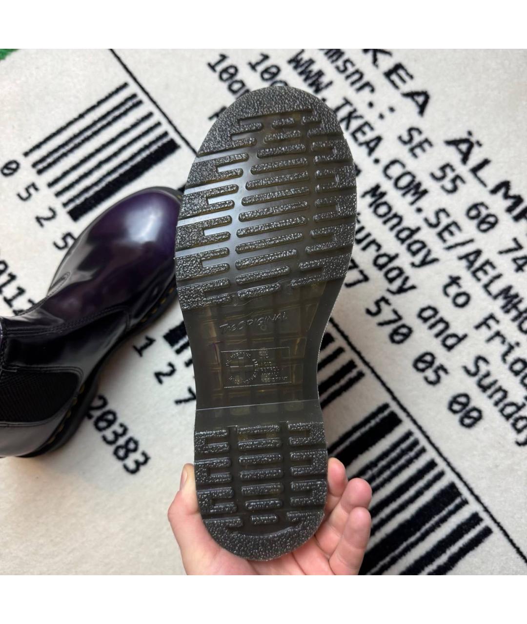 DR. MARTENS Фиолетовые высокие ботинки, фото 5