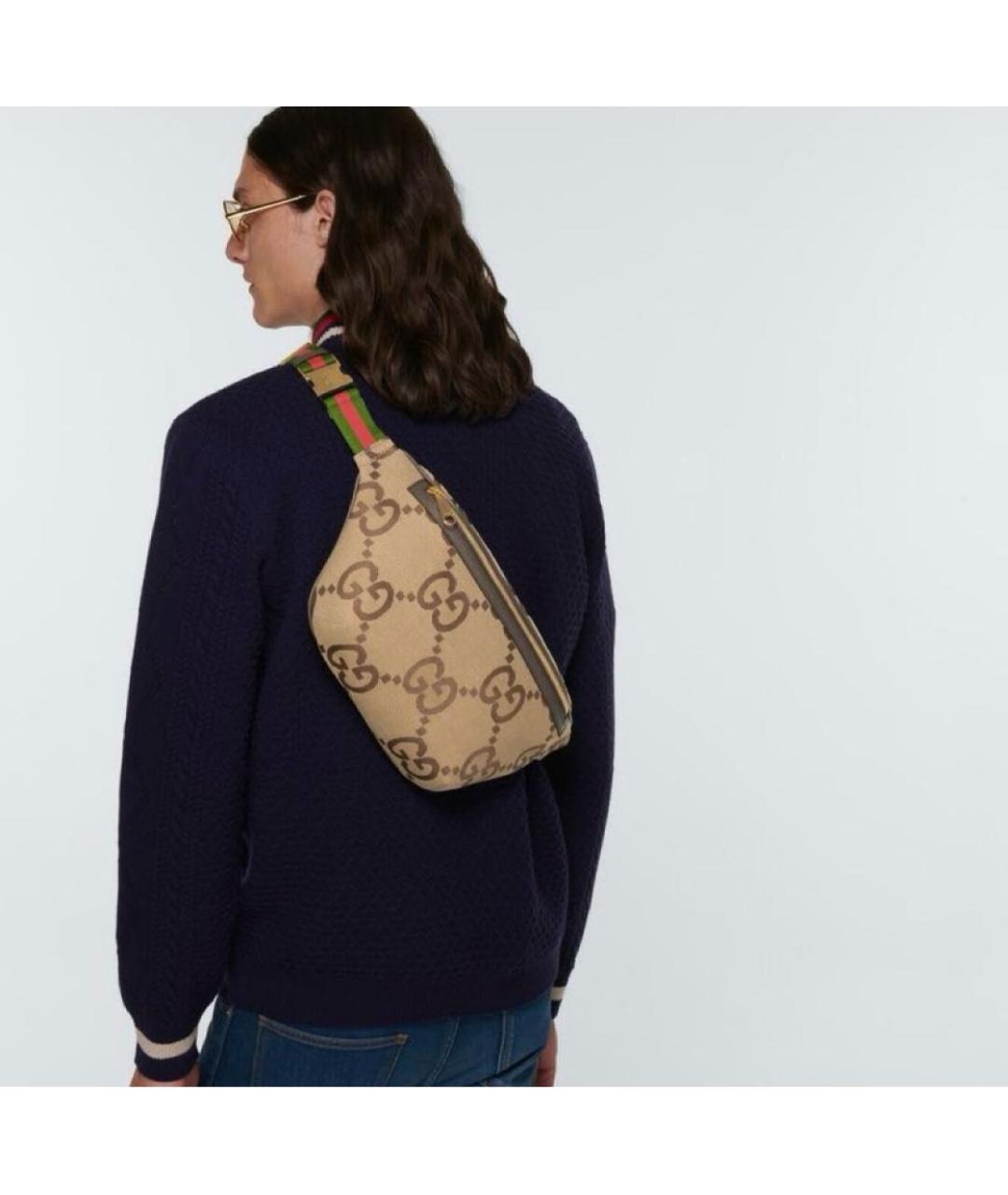 GUCCI Бежевая поясная сумка, фото 4