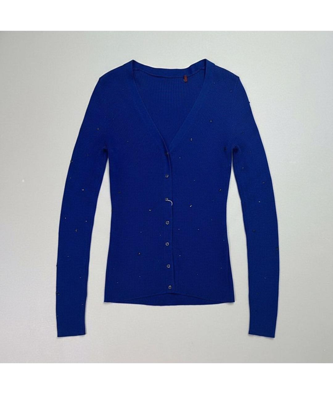 MAX MARA Синий шелковый кардиган, фото 9