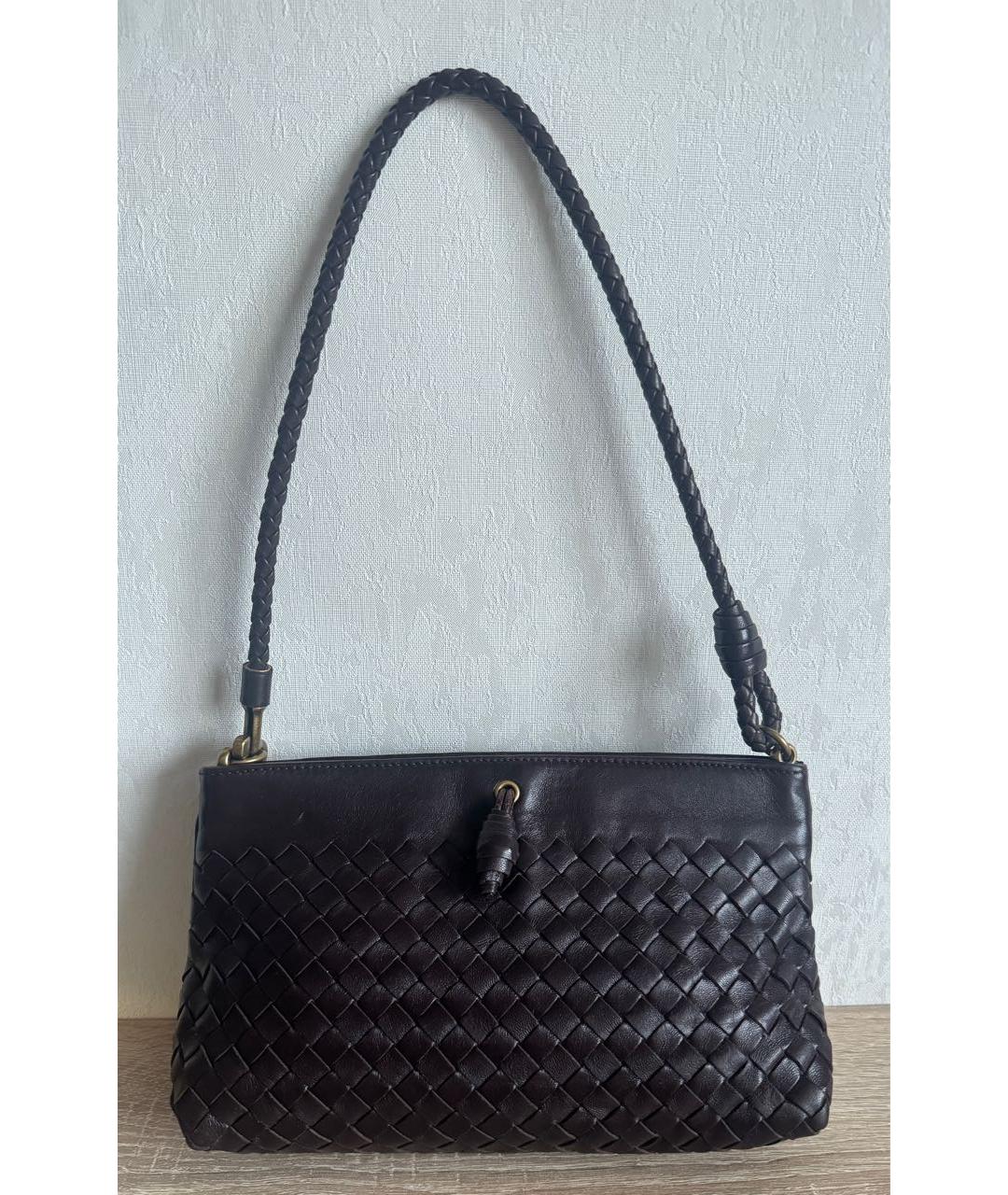 BOTTEGA VENETA Коричневая кожаная сумка через плечо, фото 2