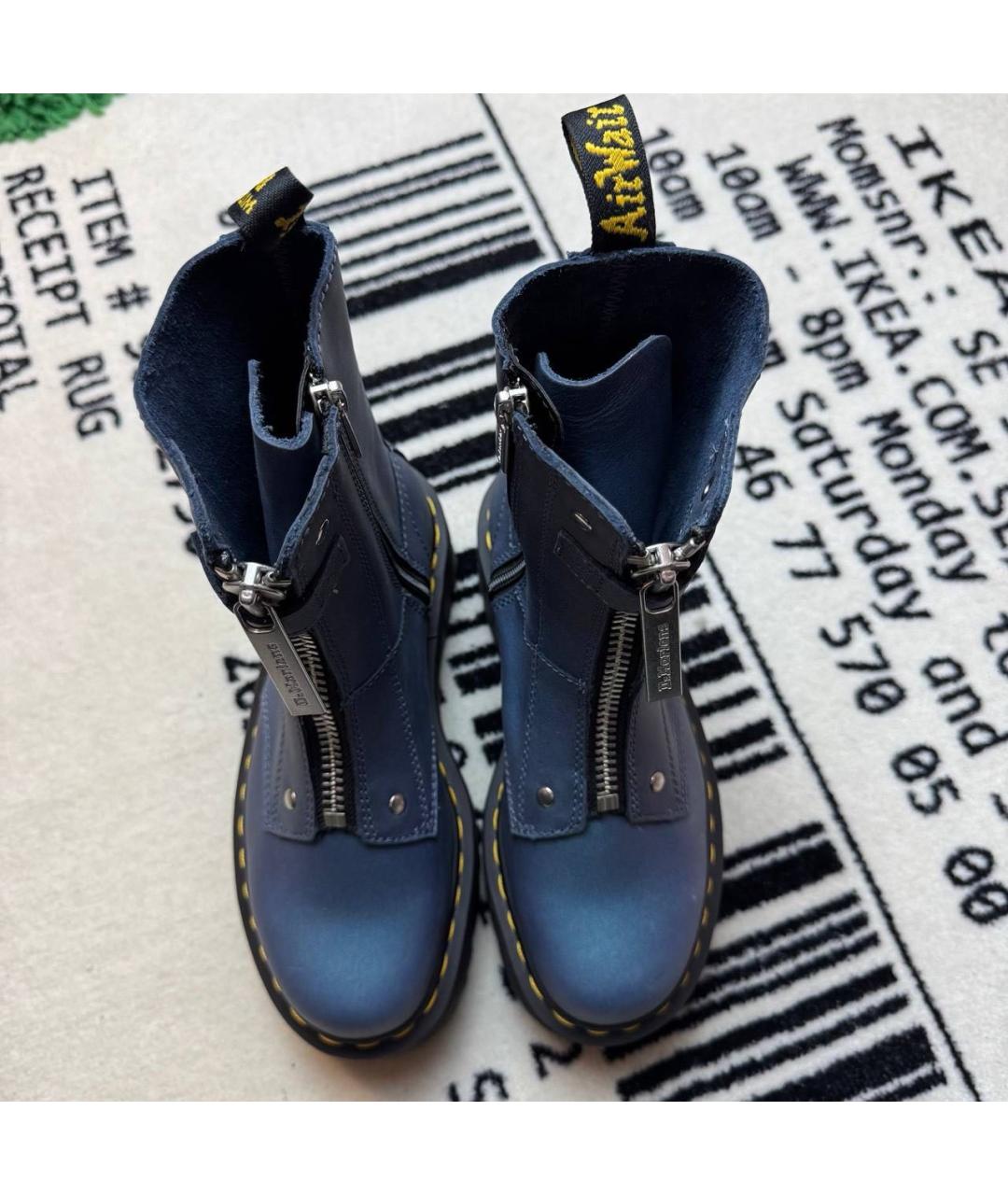 DR. MARTENS Синие кожаные ботинки, фото 2