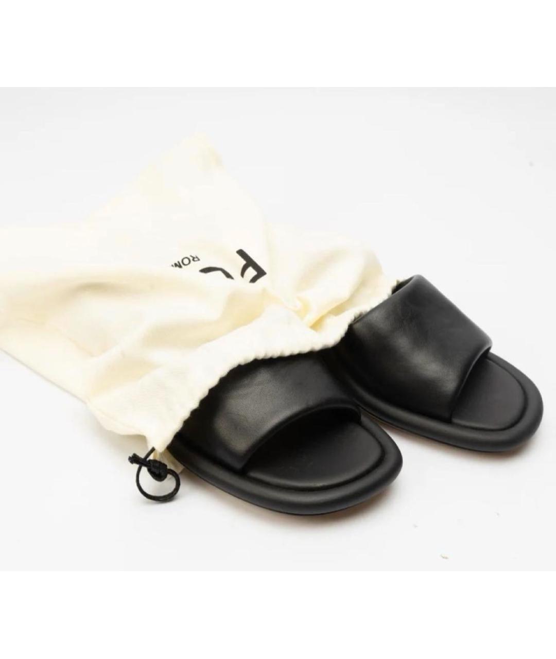 FENDI Черные кожаные мюли, фото 5