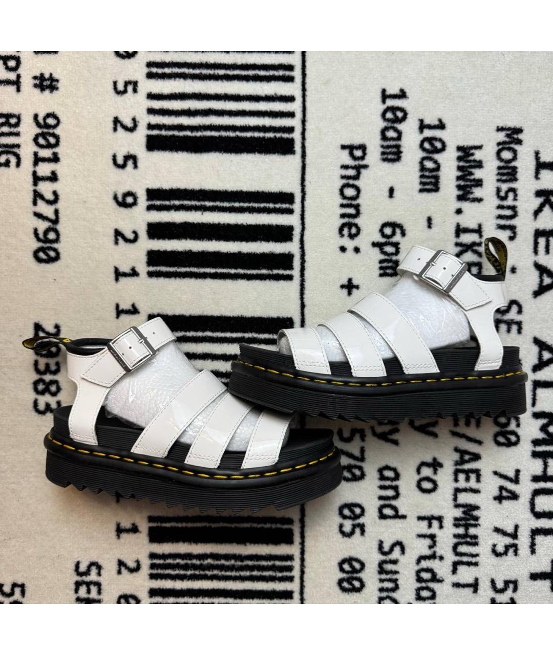 DR. MARTENS Белые кожаные сандалии, фото 6