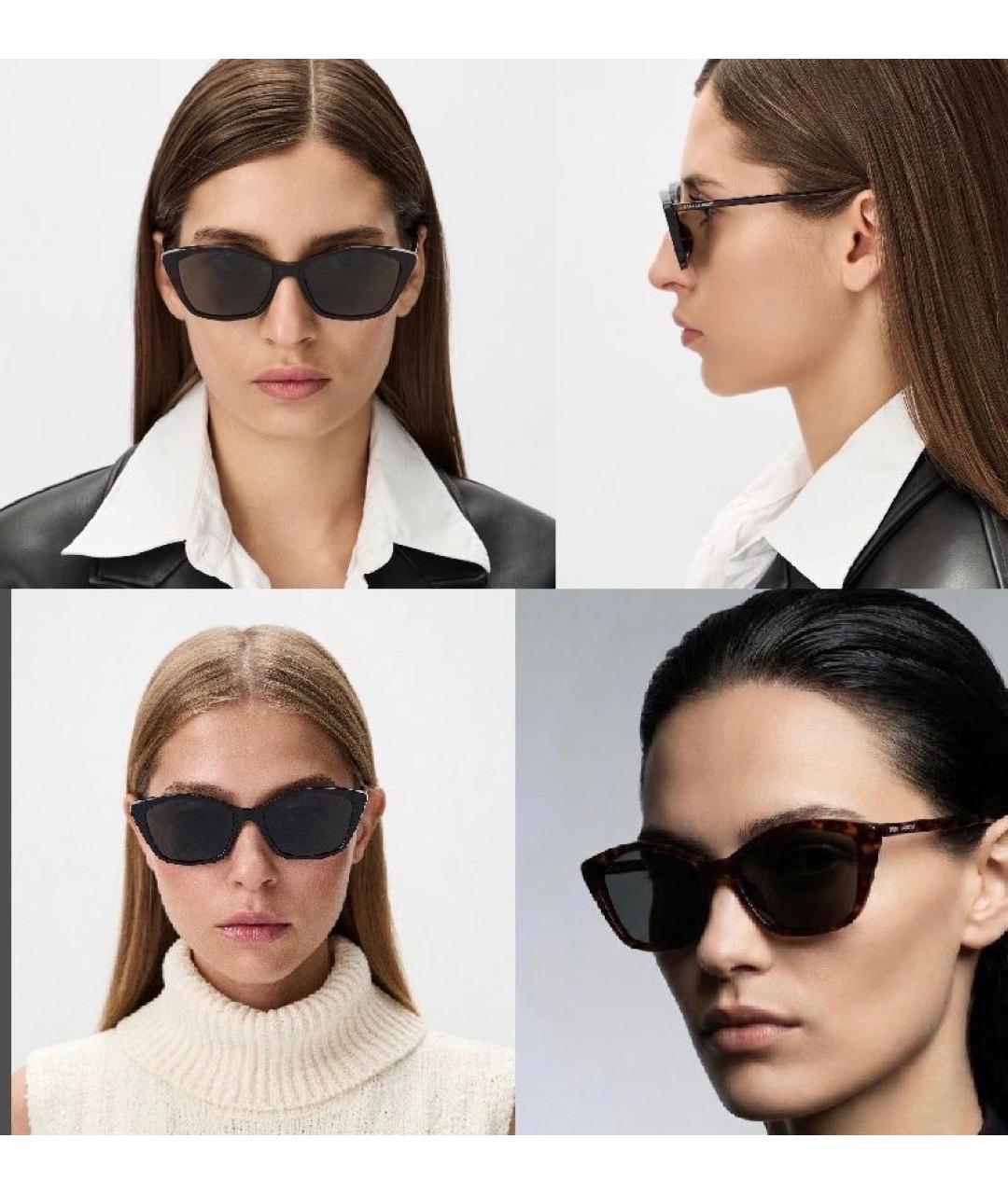 SAINT LAURENT Коричневые пластиковые солнцезащитные очки, фото 6