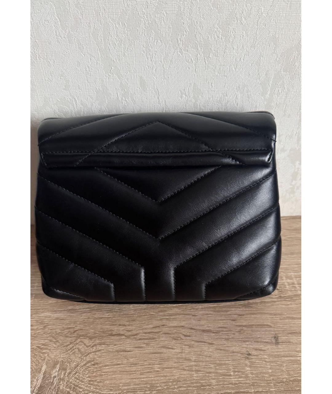 SAINT LAURENT Черная кожаная сумка через плечо, фото 2