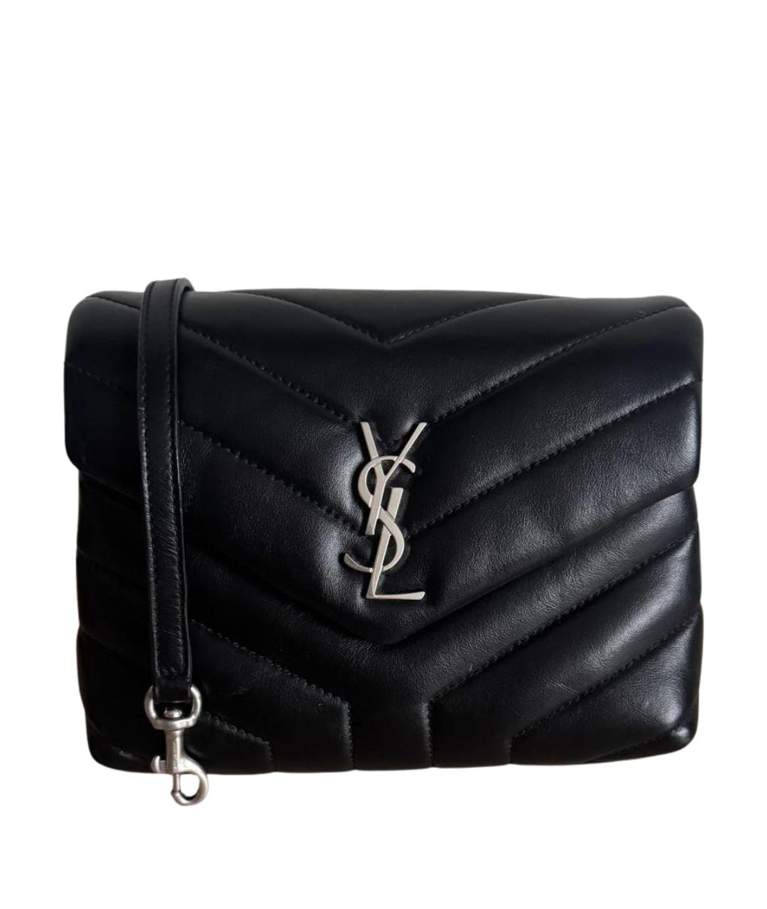 SAINT LAURENT Черная кожаная сумка через плечо, фото 1