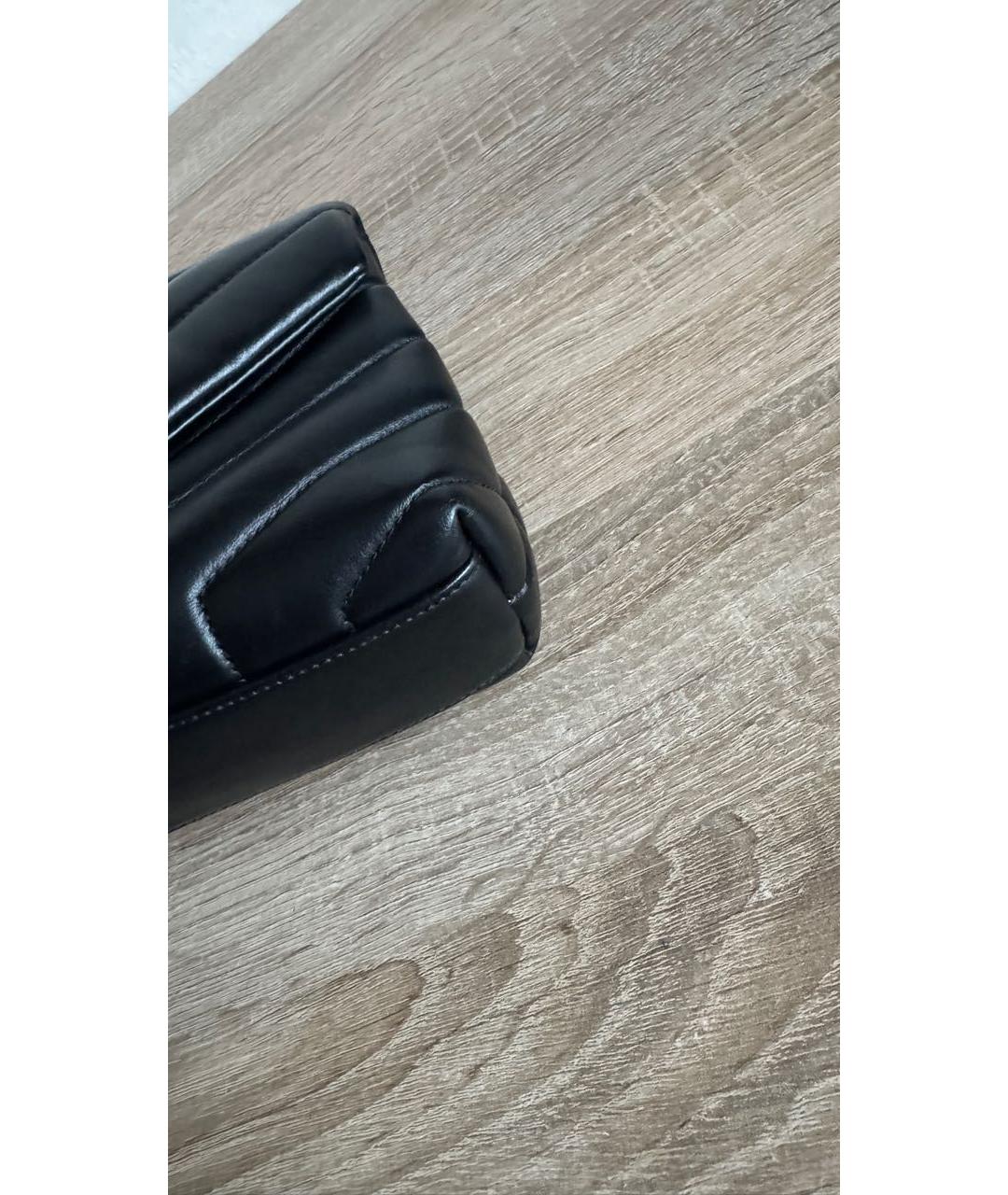 SAINT LAURENT Черная кожаная сумка через плечо, фото 6