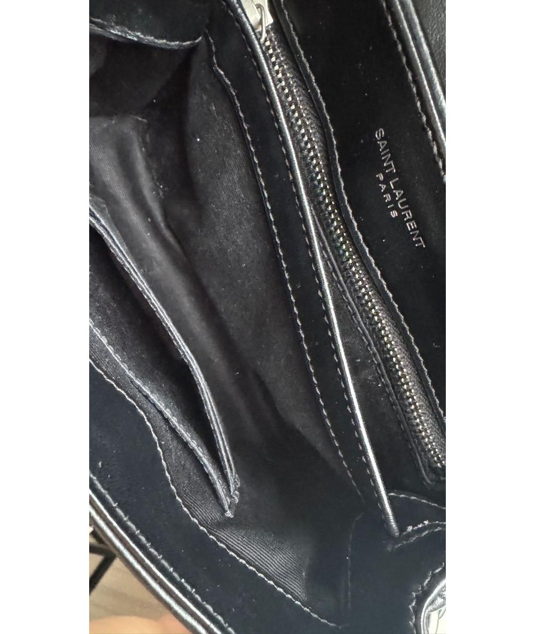 SAINT LAURENT Черная кожаная сумка через плечо, фото 7