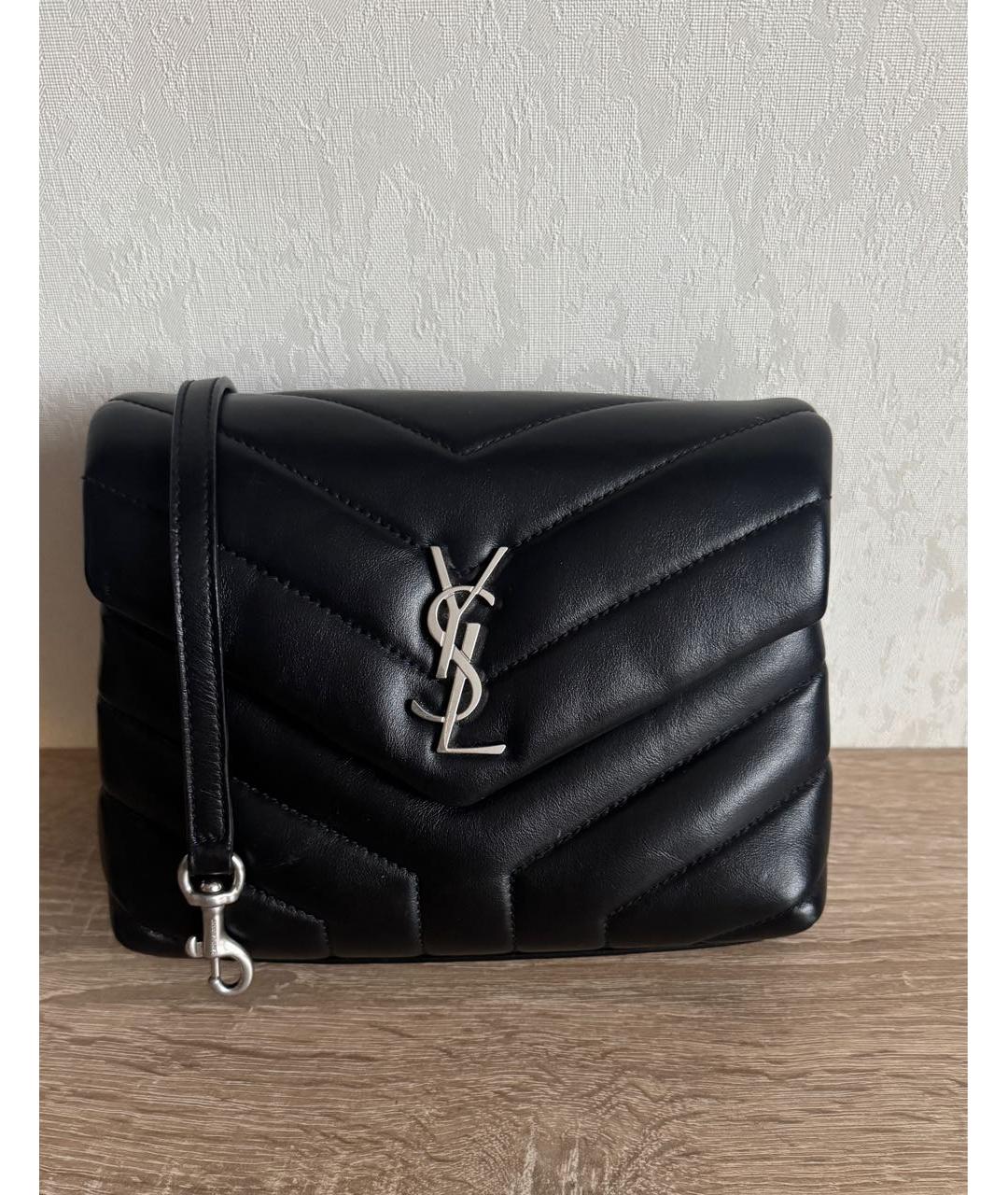 SAINT LAURENT Черная кожаная сумка через плечо, фото 9