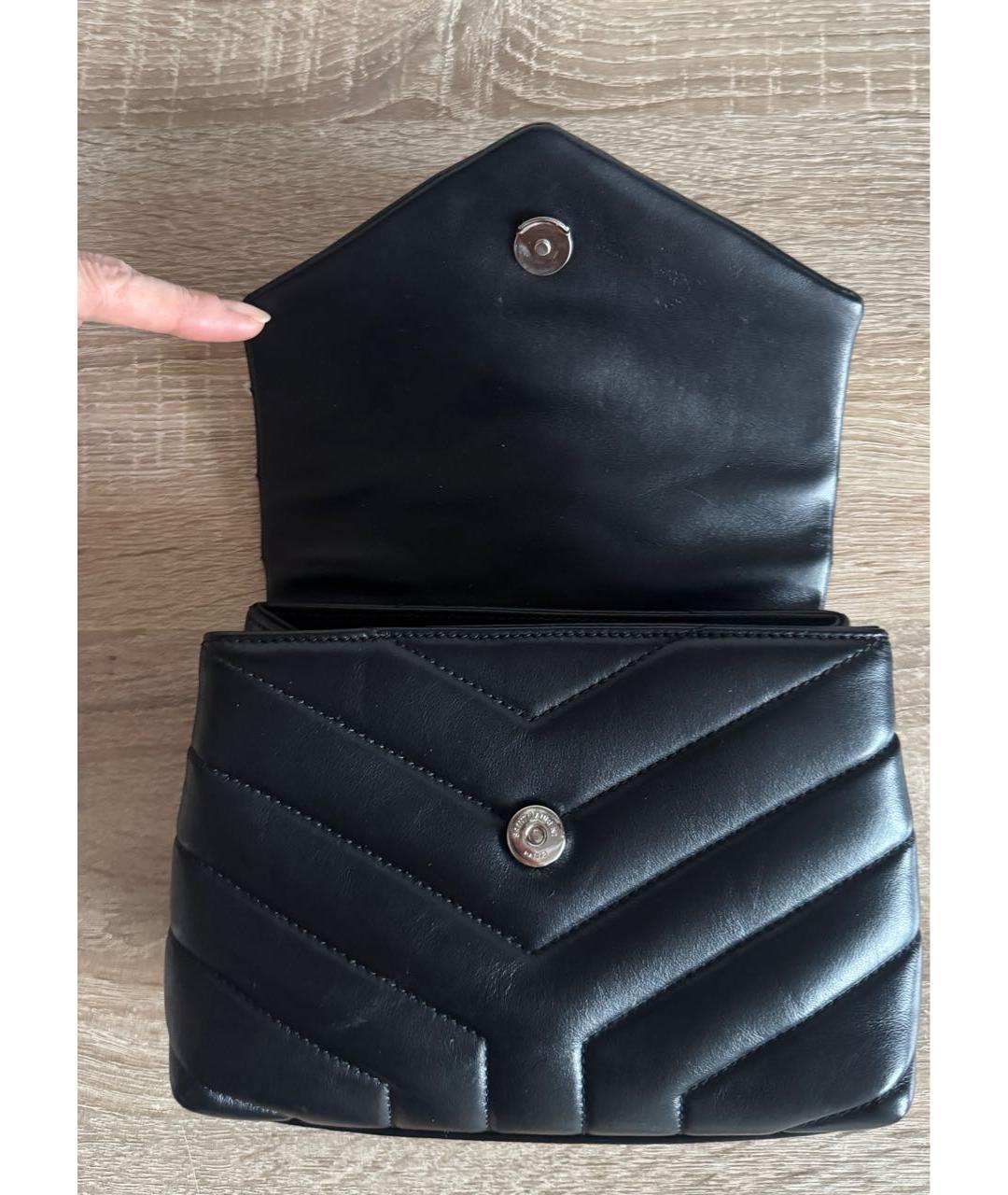 SAINT LAURENT Черная кожаная сумка через плечо, фото 8