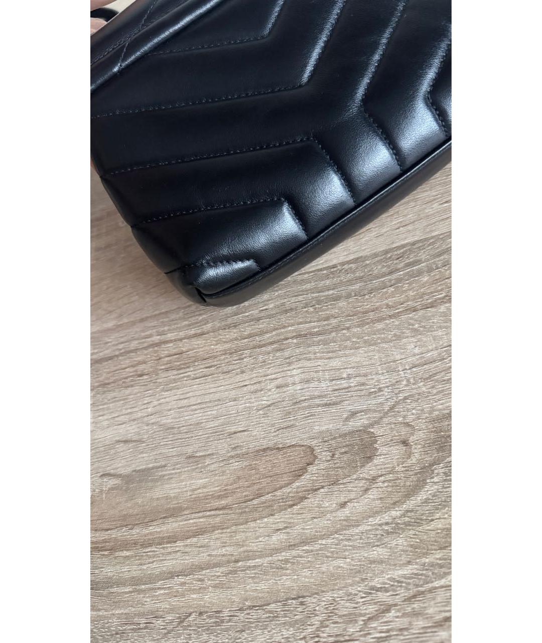 SAINT LAURENT Черная кожаная сумка через плечо, фото 5