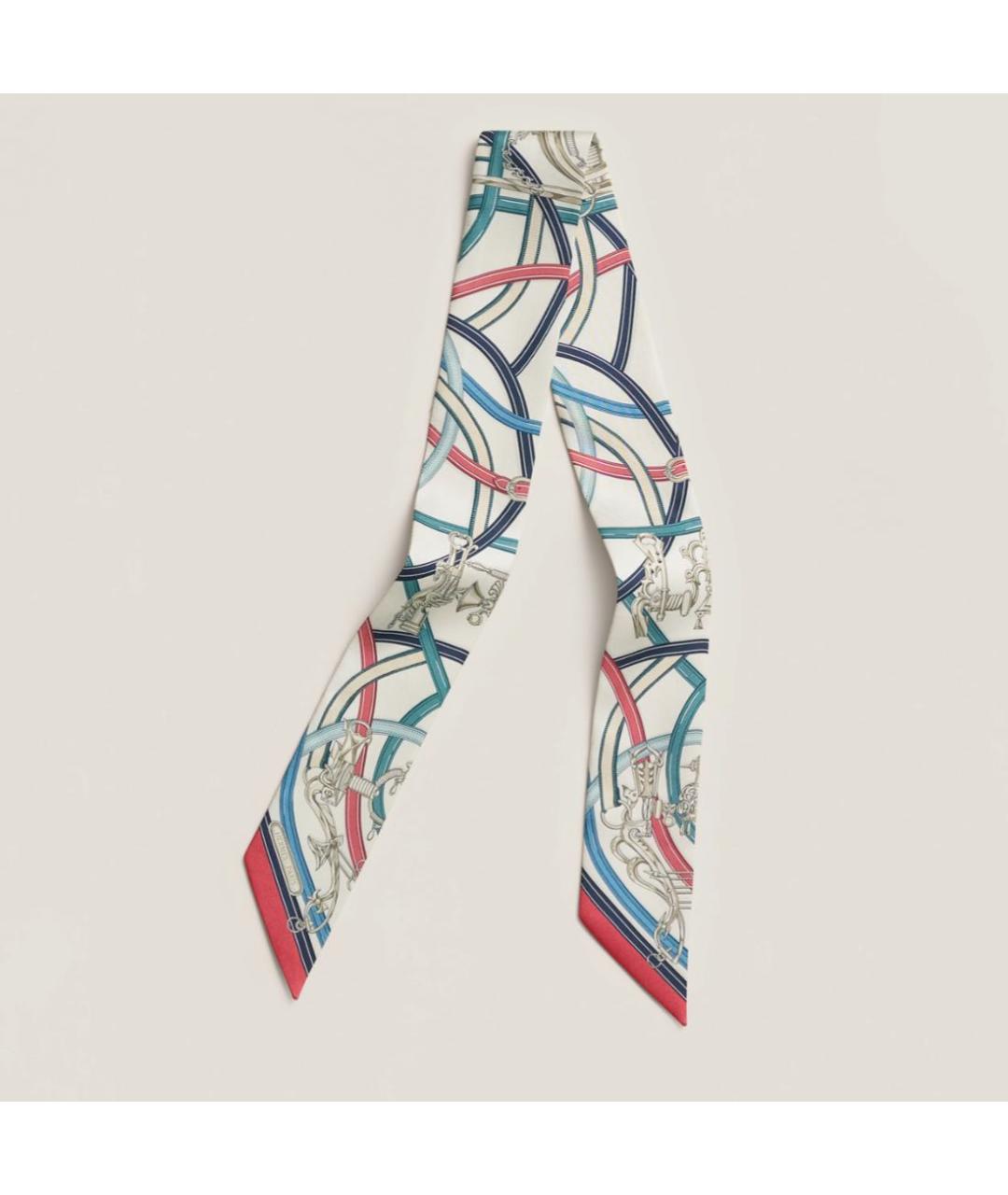 HERMES Мульти шелковый платок, фото 5