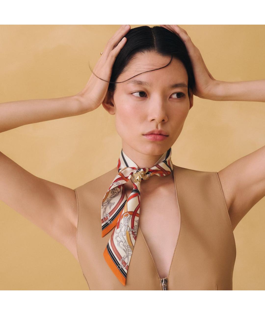 HERMES Мульти шелковый платок, фото 4