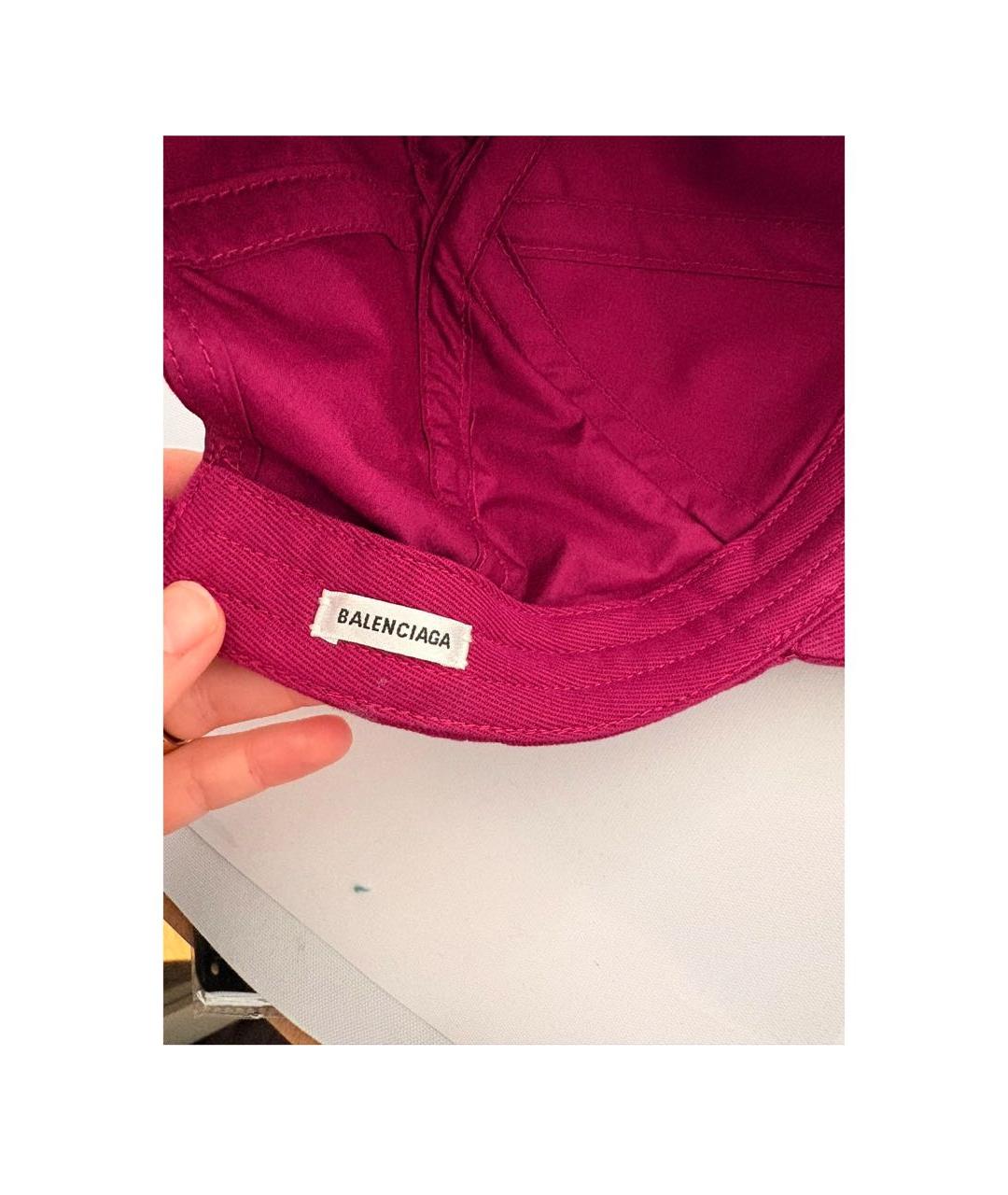BALENCIAGA Розовая хлопковая кепка, фото 2