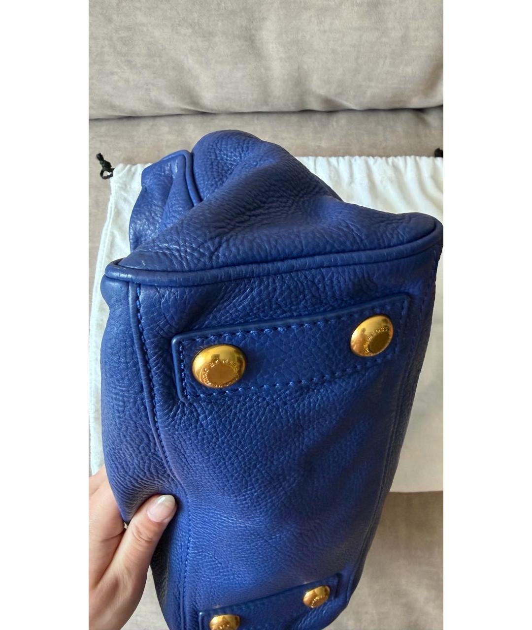 MARC JACOBS Синяя кожаная сумка тоут, фото 3