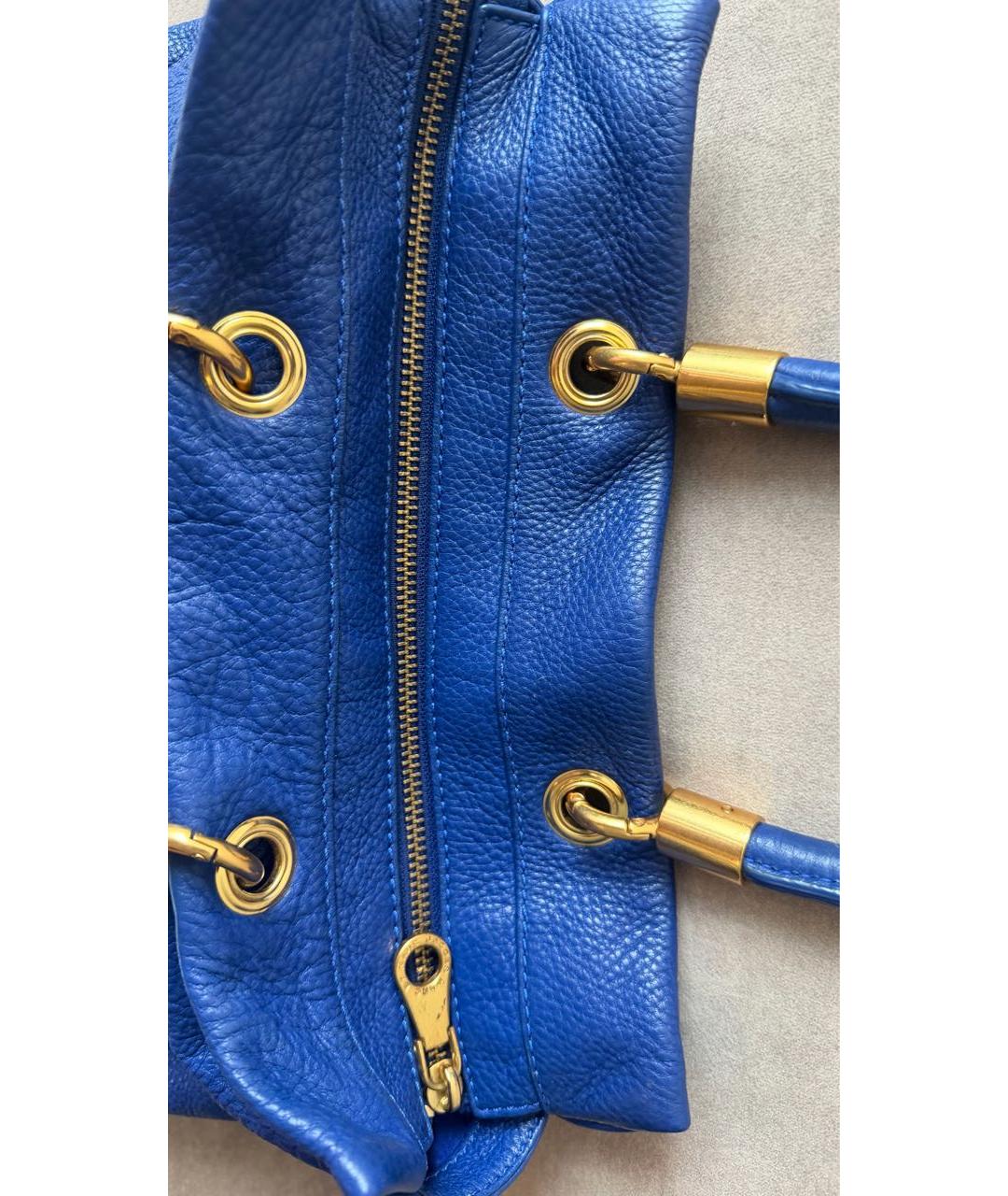 MARC JACOBS Синяя кожаная сумка тоут, фото 4