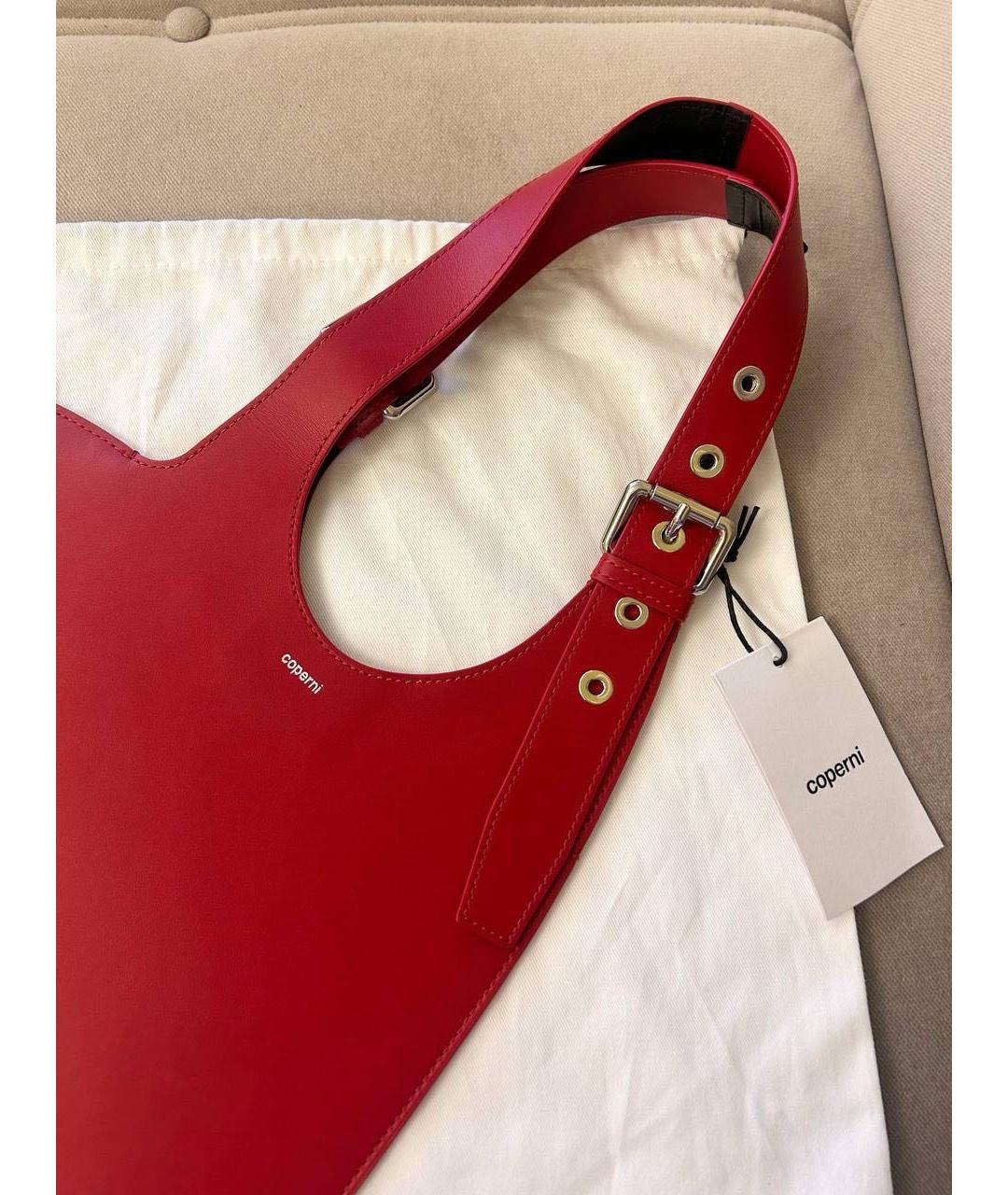 COPERNI Красная кожаная сумка с короткими ручками, фото 5