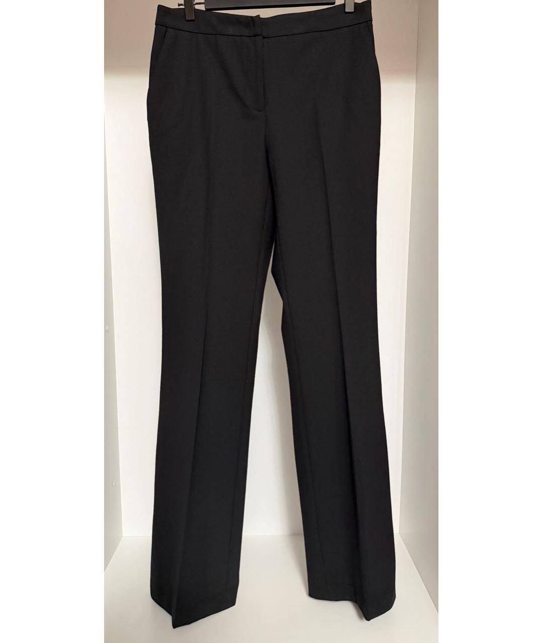 TWIN-SET Черные шерстяные прямые брюки, фото 7