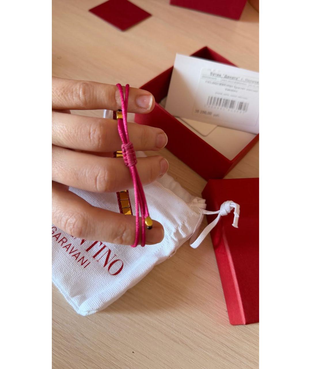 VALENTINO Розовый браслет из бисера, фото 4