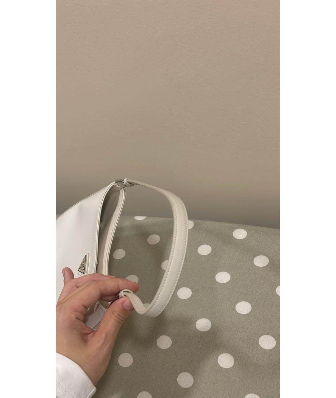 PRADA Белая сумка с короткими ручками из искусственной кожи, фото 5
