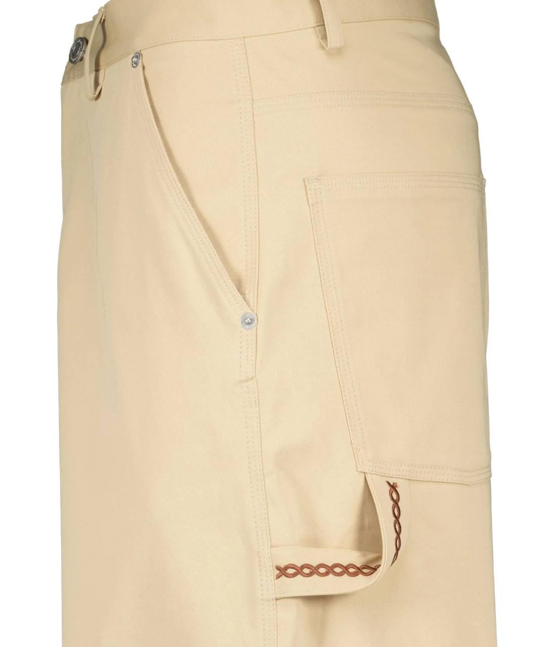 Drole de Monsieur Бежевые хлопковые повседневные брюки, фото 2